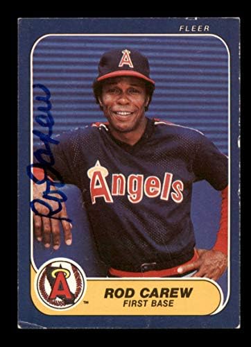 Rod Carew Autographed 1986 Fleer Card 151 Калифорнија Ангели SKU 186705 - ВИСТИРАНИ ВЕБАРНИ АВТОГРАФИРАЕ