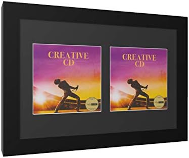 Креативни рамки за слики 8 x 12 Двоен ЦД -артметен музички рамка со црно затегнување или приказ на wallидот