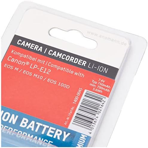 ANSMANN 1400-0045 7,4 Volt A-CAN LPE12 750MAH литиум замена батерија за Canon EOS M