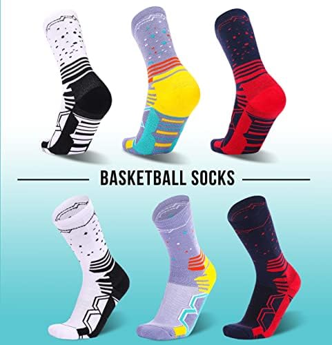 Како да се работи за кошаркарски чорапи за мажи атлетски анти -лизгачки фудбалски екипа со екипаж 3 пакет