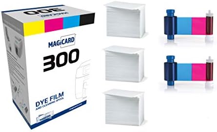 Магикард 300 Печатач 2 x Mc300ymcko Боја Лента - ИМКО-600 Отпечатоци Со Bodno Премиум CR80 30 Mil Графички Квалитет Пвц Картички-Qty