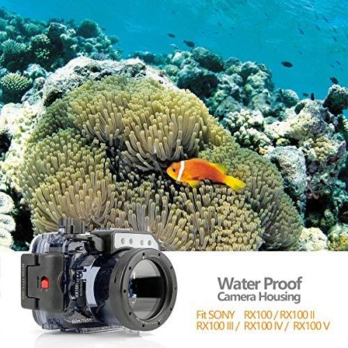 Водоотпорен случај на Seafrogs за Sony RX100 I II III IV V, куќиштето на подводната камера со брзо ослободување на монтирање може ефикасно водоотпорно