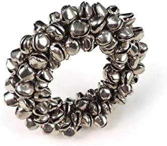Trunkin Антички сребрени тркалезни прстени со салфетка сет од 4 | Прекрасен додаток на вашиот декор на трпеза | Рачно изработени прстени