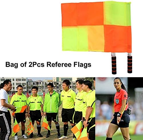 Знамиња на фудбалски судии, знамиња на судија на атлетски фудбал, знаме на судии од 2 парчиња судии со торба за складирање за спортски натпревар