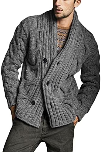 Luvlc јакни за мажи џемпер, модни обични v врат плетени кардиган џемпери со копчиња, тенок вклопувачки палто за палто за палто