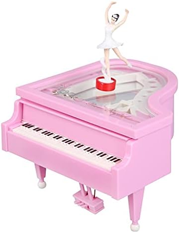 KLHHG романтичен пијано модел музичка кутија балерина музички кутии дома декорација роденденски подарок за свадба (боја: розова,