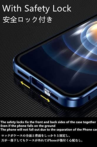 Henghui Заклучување iPhone 14 Pro Max Магнетни Случај Стакло Случај Со Заштитник На Објективот На Фотоапаратот Заштитник На Екранот Безбедносна