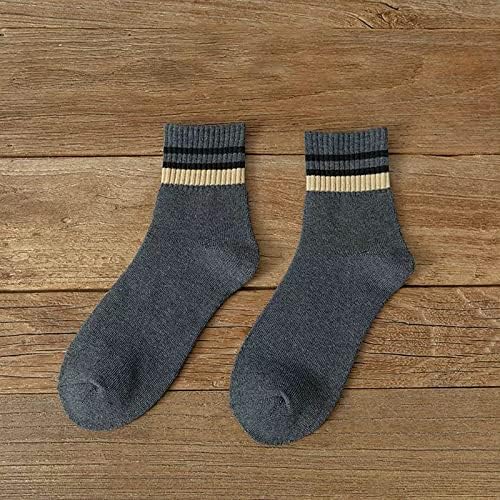 Шарена волна хозири зимска дебела и руно удобни топли мажи со средна должина обични чорапи со големина на женски чорапи