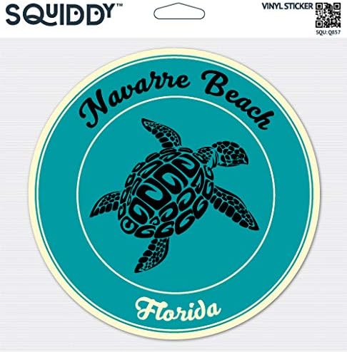 Squiddy Navarre Beach Florida - Винил налепница за автомобил, лаптоп, тетратка