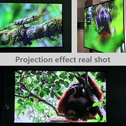 Еластичен материјал на екранот на проекторот 59x105 инчи за максимум 130 инчи 16: 9 Екран за проекција DIY, економична црна поддршка 4K Ultra HD