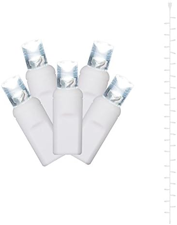 Викерман 35 чист бел широк агол LED завеса светло на бела жица, 17,5 'Божиќно светло влакно