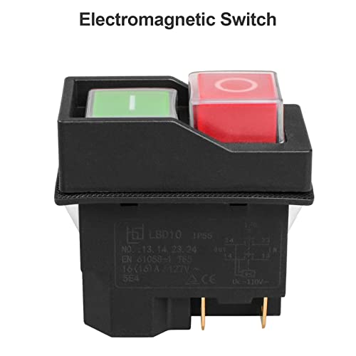 QTeatak IP55 Електромагнетски прекинувач Вклучен 2-позиција со 4-пински прекинувач црвено и зелено копчиња за притискање со транспарентно водоотпорно
