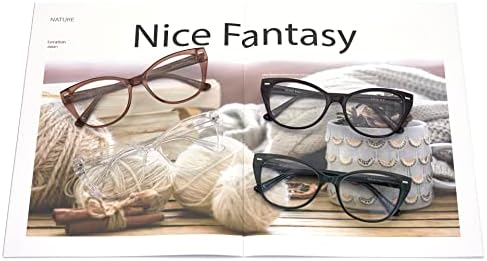 Autojouls очила за читање со 4 пакувања за жени, TR Frame Fashion Style Flex Компјутерски читатели Очили против окото/мигрена