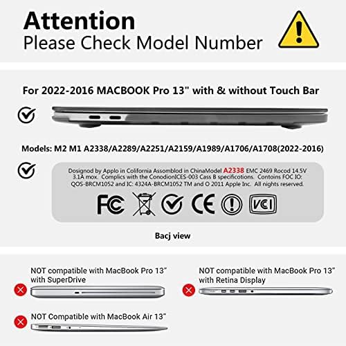 PeikeTao компатибилен со MacBook Pro 13 Inch Case 2021 2020 M1 A2338 A2289 A2251 A2159 A1989 A1706 A1708, Case Case & Cover Cask Case