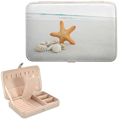 innewgogo Starfish Shells Песок Мала Кутија За Накит Pu Кожа Организатор Патување Обетка Накит Кутија За Подароци Моминска Забава