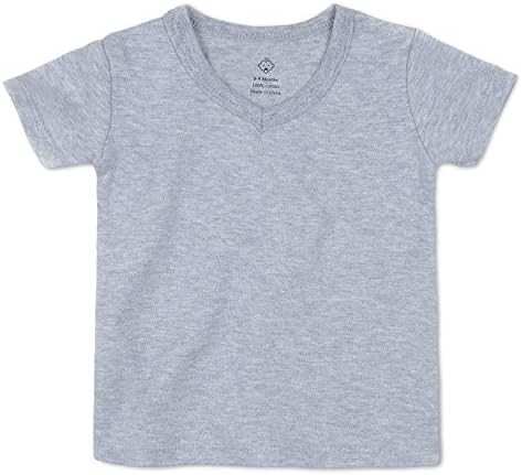 Опаво Унисекс бебе v маици за вратот на вратот кратки/долги ракави маички мали кошули во боја 3 пакувања за момчиња девојчиња 6-24 месеци