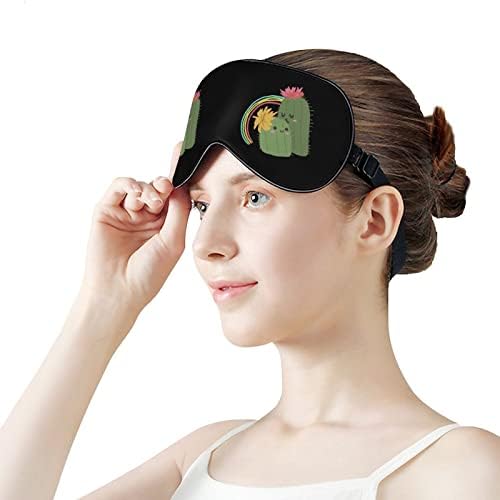 Симпатична кактус Виножито мека маска за очи Ефективно засенчување на спиењето за засенчување удобност со слепите со еластична лента за прилагодување
