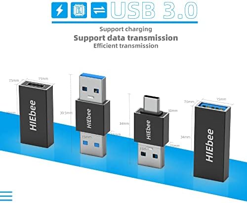 Hiebee USB 3.0 A до машки адаптер, USB женски до женски адаптер, USB Type-C до USB машки адаптер, USB 3.0 женски до USB Cенски адаптер