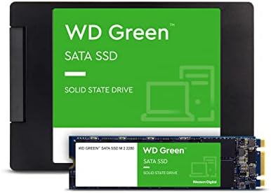 Западниот дигитален 1TB WD зелен внатрешен компјутер SSD SSD Solid State - SATA III 6 GB/S, 2,5 /7mm, до 550 MB/s - WDS100T2G0A
