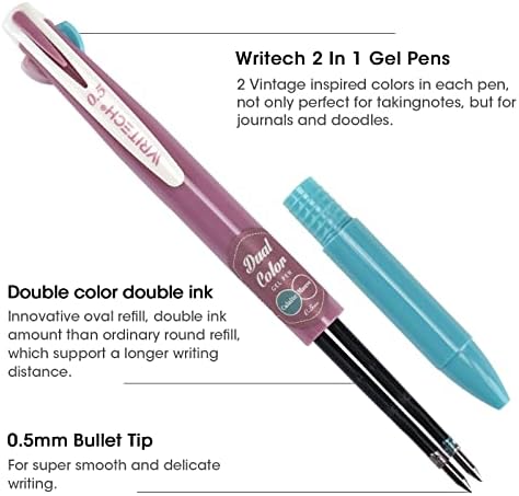 Пенчиња за мастило за мастило за влечење на пикап: Мулти обоени 2 во 1 шарено кликнување на пенкало со разновидна боја 8ct Дополнителна