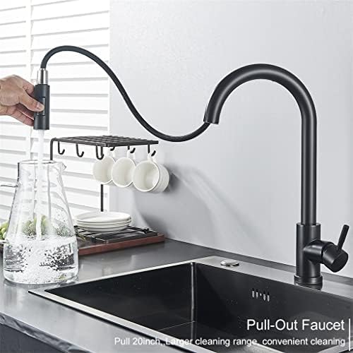 Seass Black извлечете кујнски мијалник за мијалник, монтиран проток, распрскувач кујнски миксер од чешма кујна кујна топла ладна чешма
