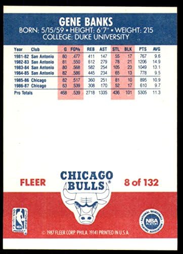 1987-88 ФЛЕР #8 ГЕНЕН БАНКИ Чикаго Булс НБА кошаркарска трговска картичка