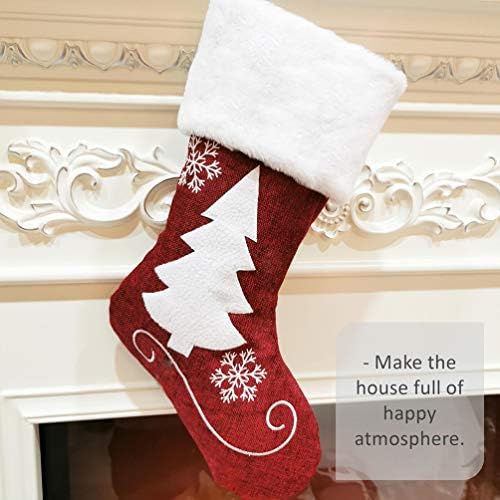 Cabilock Chrismas чорапи 4 парчиња Божиќни порибни торби за порибување, снегулка ирваси, висејќи празнични чорапи Божиќни дрвја за забави фаворизираат чорапи за декорациј?
