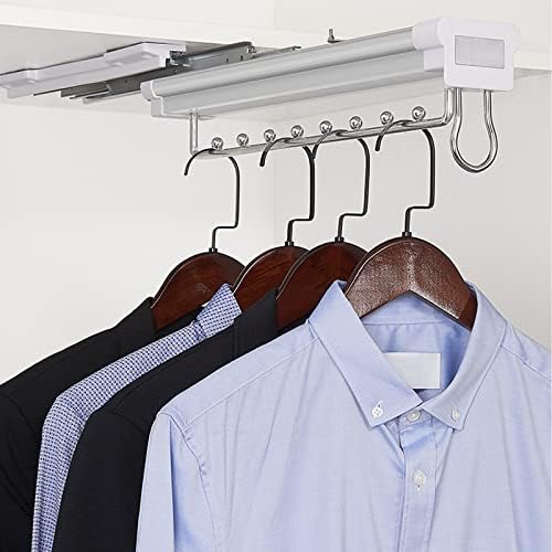 Решетка за облека MKKEL - Извлечете плакарот што виси, алуминиумски легури за панталони, амортизација со двојни редови, широко распространетост,