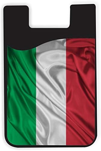 Дизајн на знамето на Италија - Силиконски 3М лепила за лепила за кредитна картичка торбичка за паричникот за iPhone/Galaxy Android Телефонски