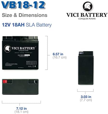 Vici Battery VB18-12-12V 18AH замена за батеријата Duracell DURA12-18NB