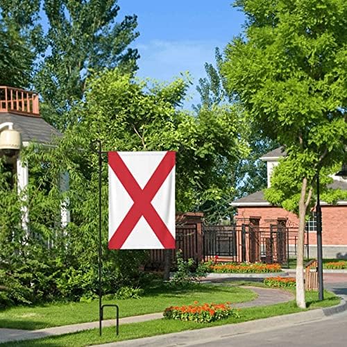 Градинарско знаме Двокретирано државно знаме на Алабама, печатено, надвор од добредојде во дворот, знамиња, знаме за знаме за домашни