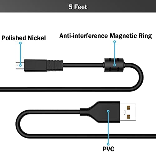 Kacebela 8P USB Полнач Кабел За Напојување Кабел Lead-E6/UC-E16/UC-E17 Компатибилен Со Никон Coolpix P530 P520 P510 S3500 S6600 S6500