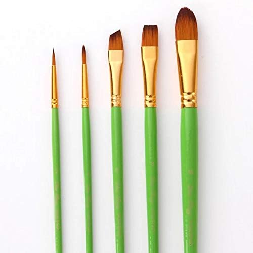 SXDS 5PCS/ЛОТ Акварела за четкичка поставена дрвена рачка најлонска боја за четка за боја, професионално масло за цртање алатка