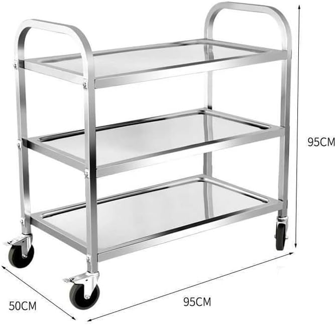 ZSEDP 3 полица кујна количка за комерцијална храна оставата, чајната кујна со тркала за складирање кујна за складирање на кујна