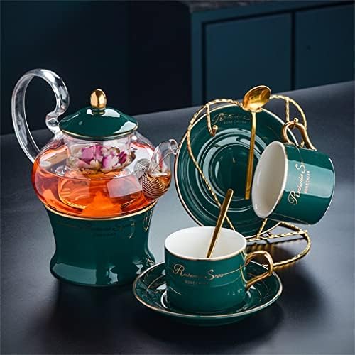 N/А англиски попладневен чај чај сет нордиски варен чај чај цвет чајник постави свеќа за греење керамички чај чај