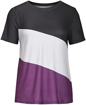 Облека мода со кратки ракави графички обичен блуза кошула за женски екипаж врвни есен лето жени 47 47