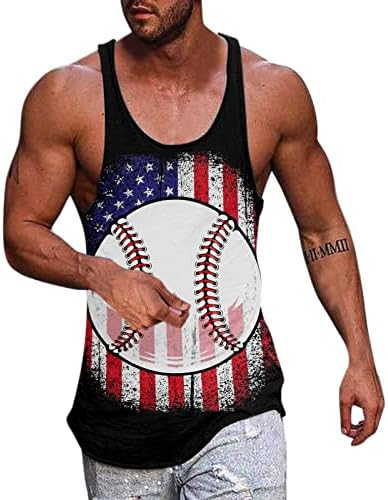 Летни преголеми маици за мажи машко летно бејзбол знаме печатено резервоар врвови I мажи маички моден дизајнер
