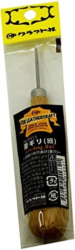 Занаетчиска алатка Sha Leathercraft Алатка 31мм Стандардна дијамантска точка кожа зашивање AWL, со дрвена рачка, за да се пробие дупки за шиење