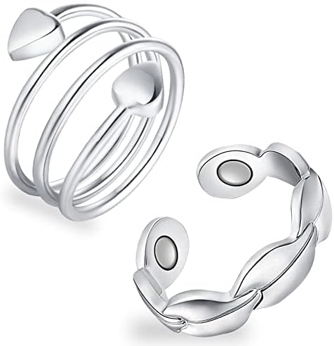 Feraco 5 компјутери магнетни бакарни прстени за жени, 99,99% чист бакарен магнетски прстен, прстен за прилагодување на прстите со кутија