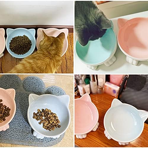 La la Pet® навалена керамичка миленичиња сад за хранење мачки храна и вода сад за кучиња, сад за храна, сад за храна, маче