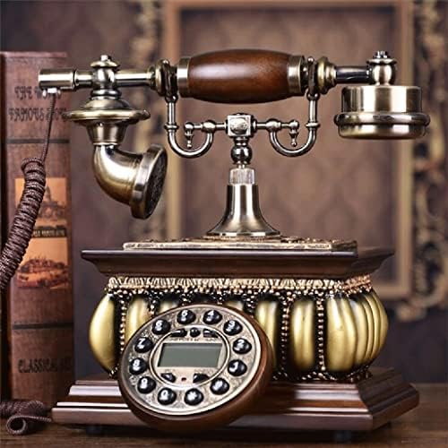 Венли Ретро телефон стар гроздобер телефонски десктоп жичен фиксен телефон со дисплеј за лична карта за домашна употреба во хотелот