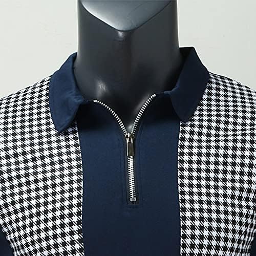 Xxbr zipper polo кошули за мажи, летен шарен графички тенок фит маичка за кратки ракави деловни обични врвни за работа, носат кошули
