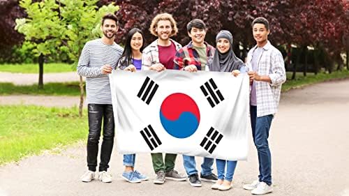 Данф знамето Јужна Кореја знаме 3x5 Полиестер полиестер полиестер полиестер со месинг гром 3 x 5 ft