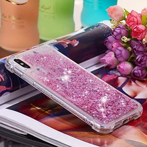 Телефонски куќиште на капакот Сјај Сјај, компатибилен со iPhone XS Max Case компатибилен со женски девојки girly sparkle течен луксуз