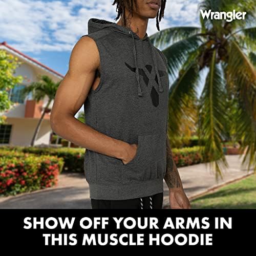 Wrangler без ракави со ракави мажи - теренски резервоари за мажи, дуксери за вежбање за мажи
