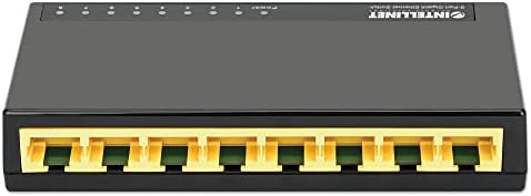 IntelliNet 8 Port Gigabit Ethernet Switch - 10/100/1000 Mbps - Компјутерски десктоп интернет мрежно поврзување LAN Hub Router