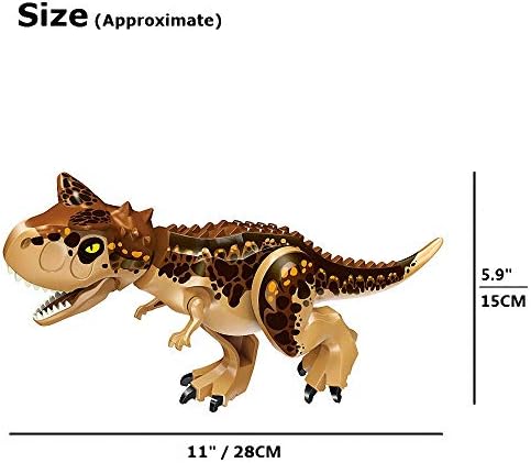 Lnyofz 4 пакува големи јура диносауруси 11 , Градежни блокови Dino Toys, T-Rex indominus carnotaurus tyrannosaurs Action Figurs,