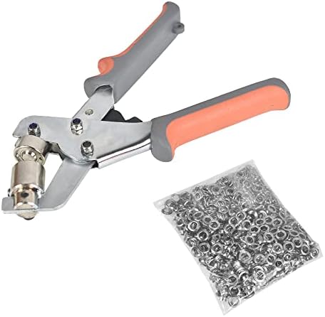 Kimllier 1/4 инчен Grommet Handheld Hole Punch Panch Pliers Machine Press Tool со 500 сребрени громоти