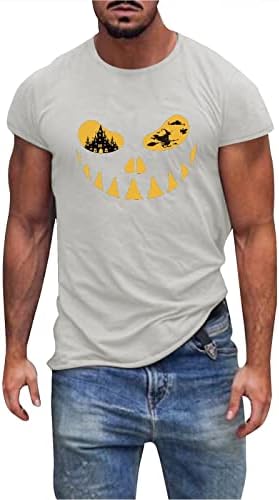 Машки маички за Ноќта на вештерките на Беу, Војник кратки ракави печати смешна графичка екипаж на вратот дизајнер на вежбање на