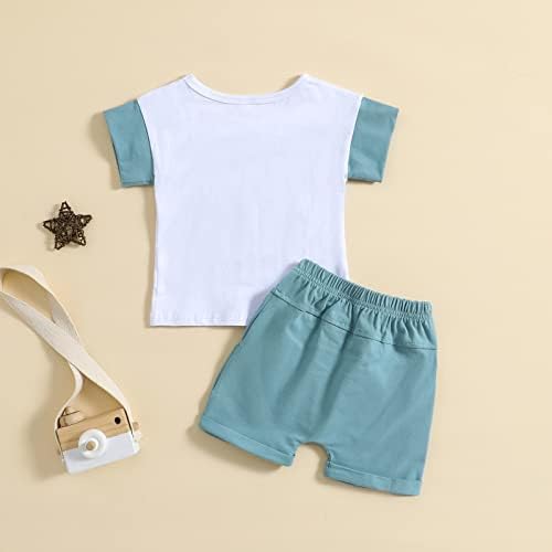 Бебе момче шорцеви облека за облека за деца, ладилна верзија на тато печатење елек врвови камуфлажани панталони летни облеки 2 парчиња сет